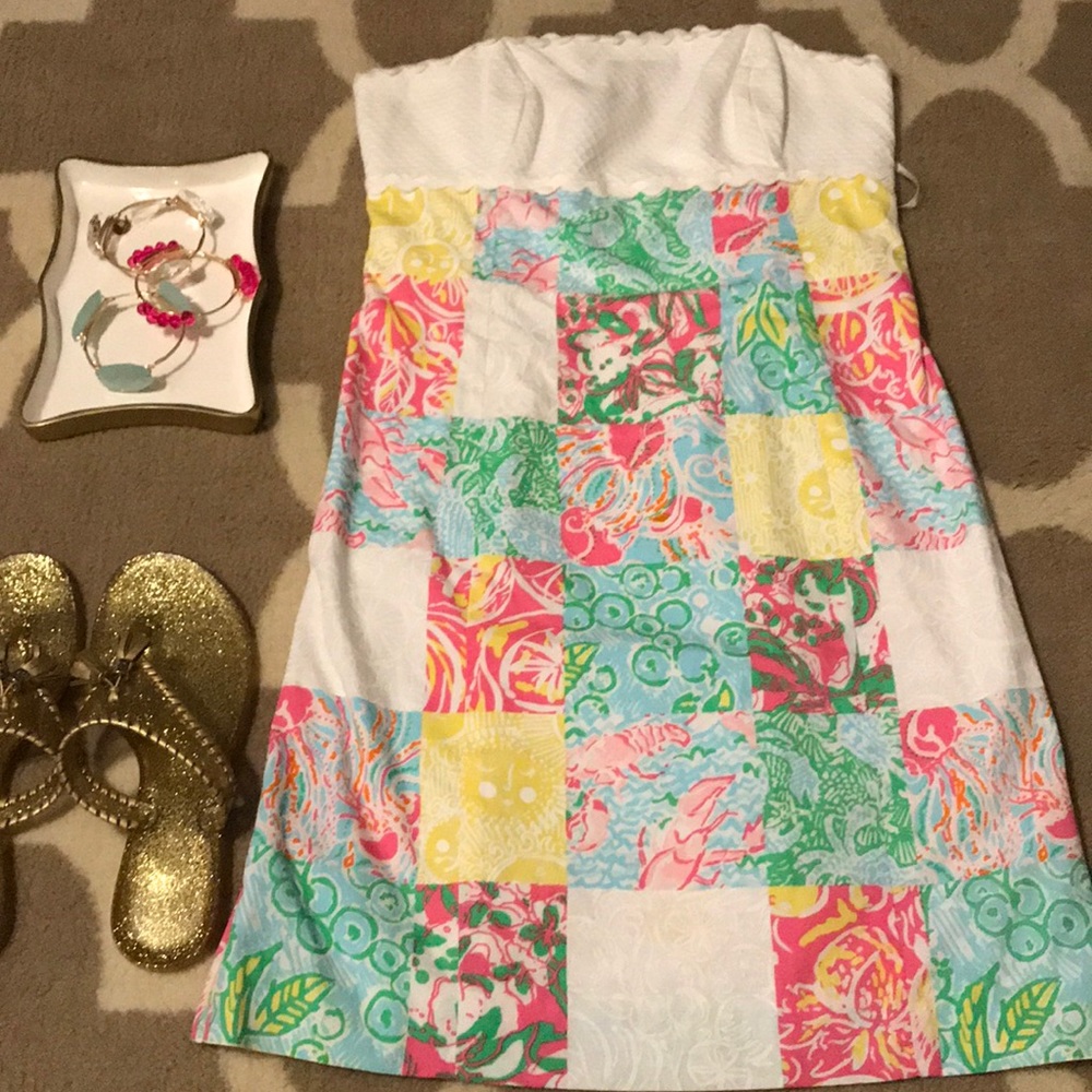 Lilly “Franco” Patchwork Strapless Dress - image 2